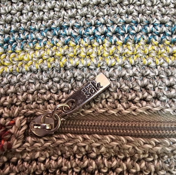 The Sak Woven Hobo Tote Multicolor Large Handbag Purse Women's Beach Gypsy Boho - Picture 3 of 14